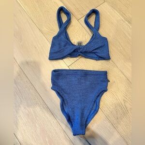 Hunza G Jamie twist front bikini - blue
